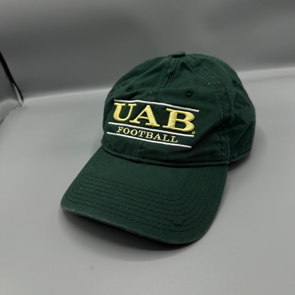 The Game UAB Football Hat Mens Green Adjustable Strapback Cotton Cap Vintage